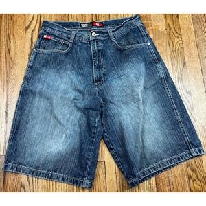 Vintage Southpole Shorts Blue Jorts Hip Hop Baggy Skater Red Tab Y2K Sz 34